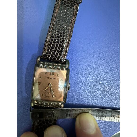 VINTAGE 1940\'s ROGERS ART DECO WATCH ORIGINAL DIAL WIND UP WORKING main image 10